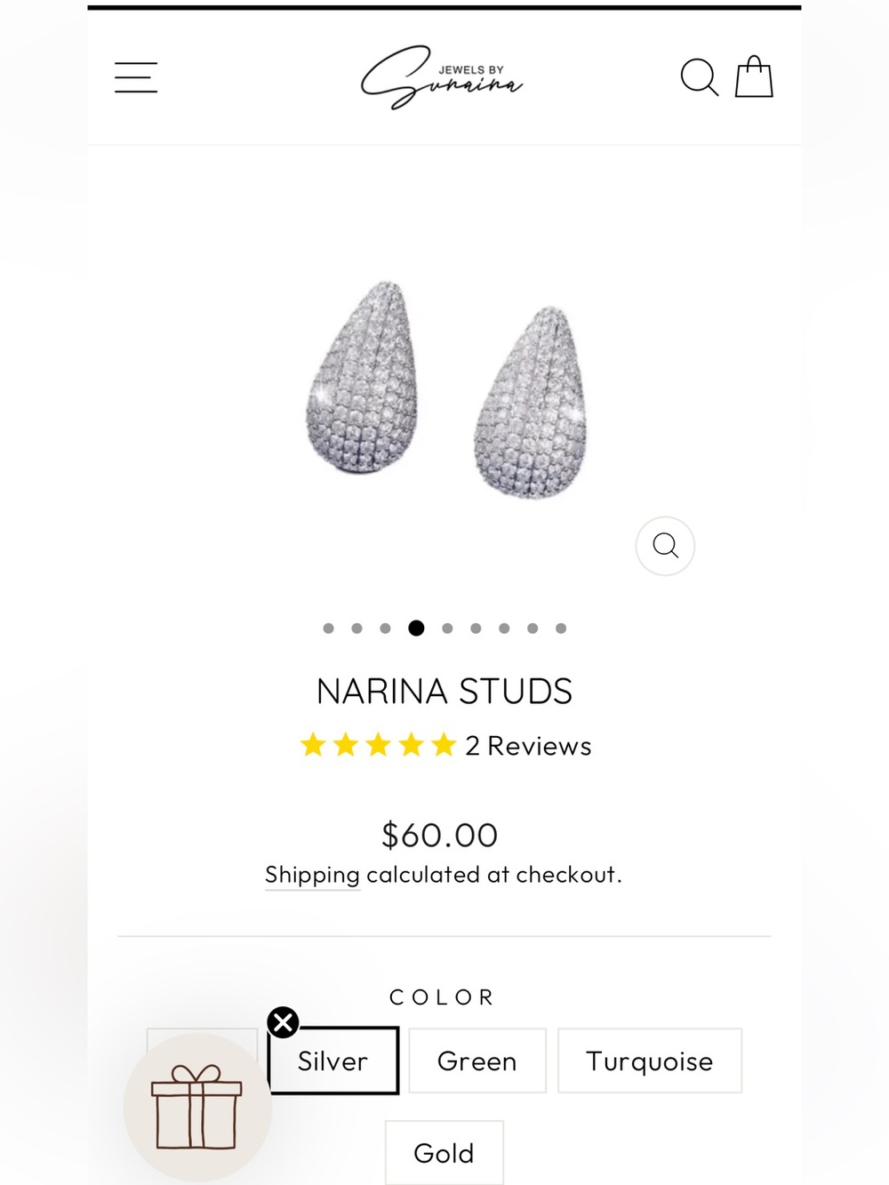Narina Silver Teardrop Stud Earrings